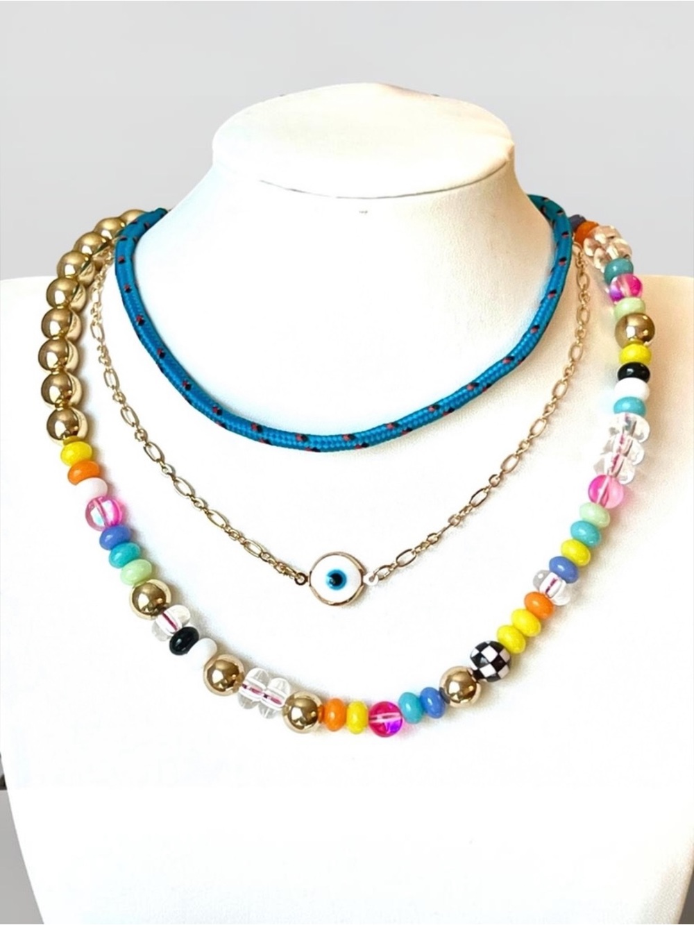 NWT Wild Fable Evil Eye Trio of Necklaces